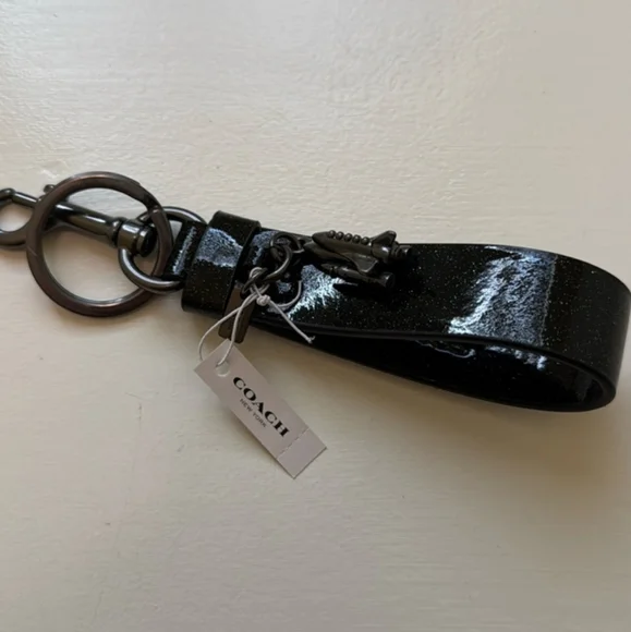 NWT Coach x NASA Limited Edition Glitter Patent Key Fob/Bag Charm